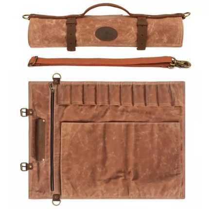 Chef Bag 7  10 Pocket Brown Canvas Tourbon