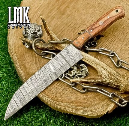 Chef Knife 7  Damascus Butcher Hardwood